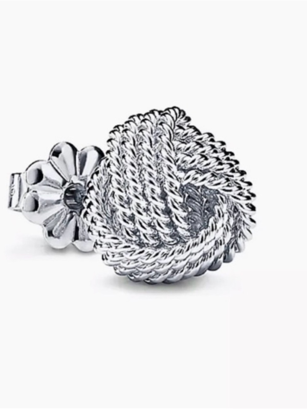 Never Worn Tiffany Love Knot Real Sterling Silver Earrings - Picture 2 of 5